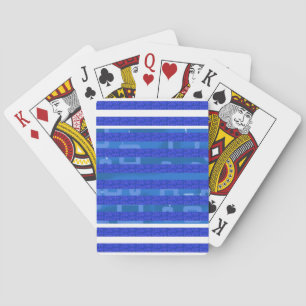 Jeu De Cartes Rayures géométriques bleues Cool