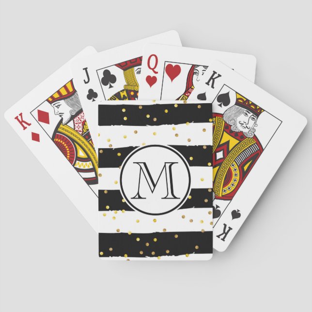Jeu De Cartes Rayures noires et blanches (dos)