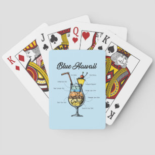 Jeu De Cartes Recette bleue de cocktail d'Hawaï