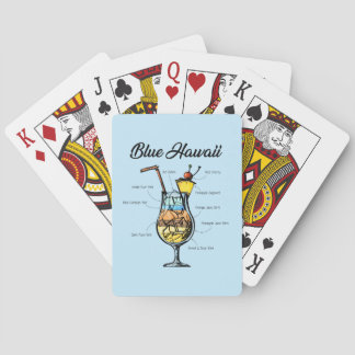 Jeu De Cartes Recette bleue de cocktail d'Hawaï
