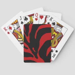 Jeu De Cartes Red Abstrait Zebra Stripes
