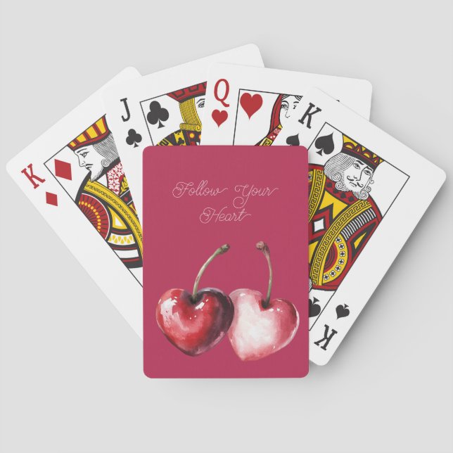 Jeu De Cartes Red Cherry Hearts (dos)