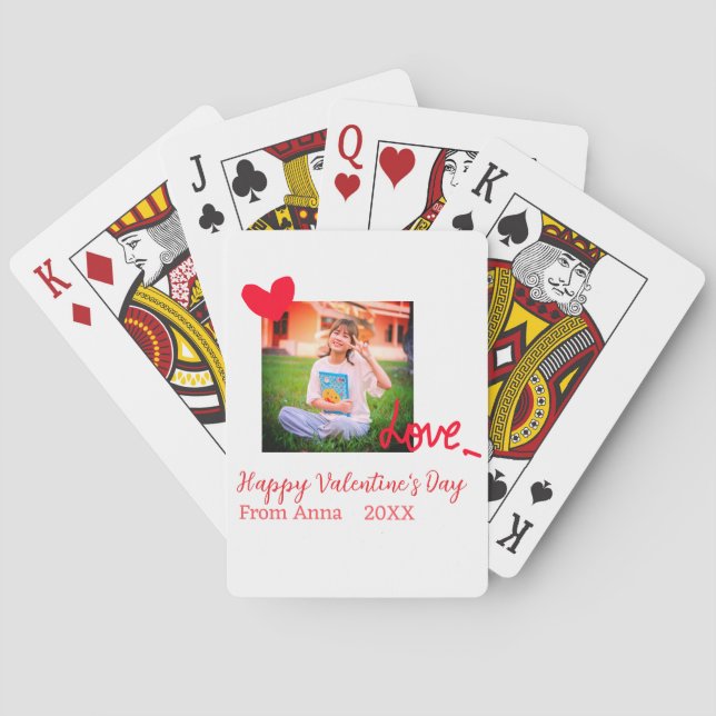 Jeu De Cartes Red heart love heureuse Sainte-Valentin ajouter ph (dos)