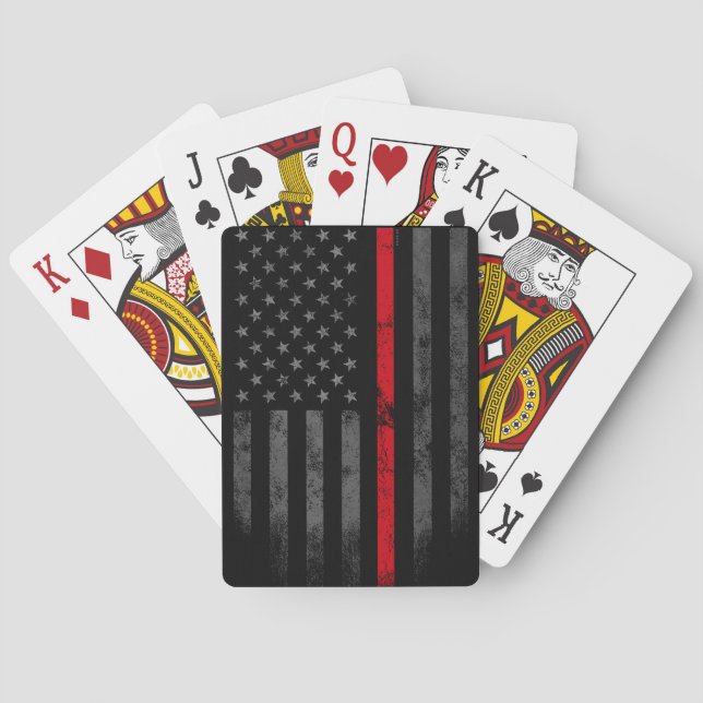Jeu De Cartes Red Line Vintage American Flag Jouer des cartes (dos)