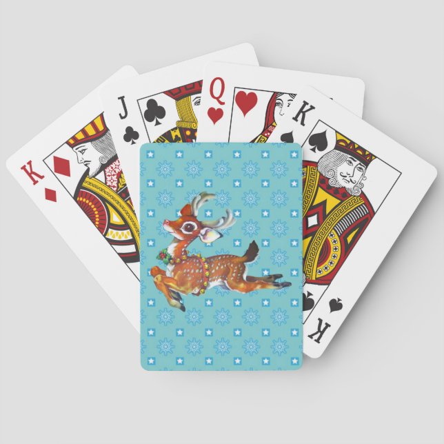 Jeu De Cartes Red Nose Reindeer Art Vintage (dos)