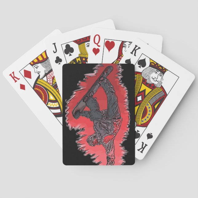 Jeu De Cartes Red thème snowboarder jouer aux cartes (dos)