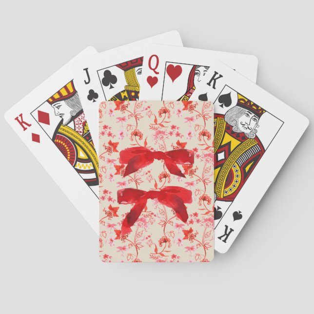 Jeu De Cartes Red Velvet Bow Chintz Playing Carts (dos)