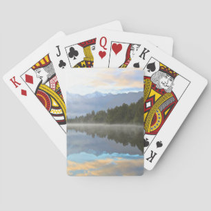Jeu De Cartes Réflexion des arbres du lac Misty Nature paisible