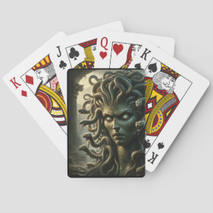 Jeu De Cartes Regard de Méduse Tête de Mort aux Serpents