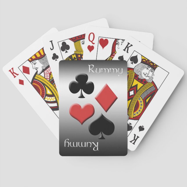 Jeu De Cartes Regard en métal de Rami-Argent (dos)