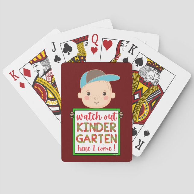 Jeu De Cartes REGARDEZ KINDERGARTEN ICI JE VIENS drôle mignon (dos)