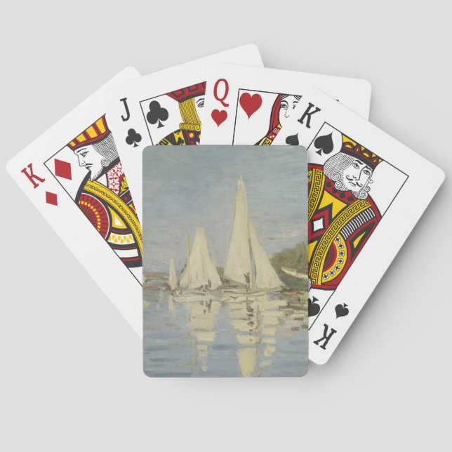 Jeu De Cartes Regattas at Argenteuil, OIl Painting, Claude Monet (dos)