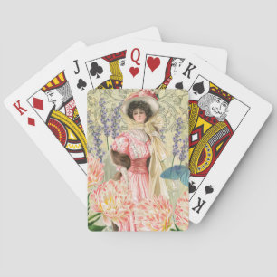 Jeu De Cartes Regency de femme victorienne rose