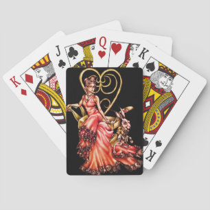 Jeu De Cartes Reine des Coeurs avec dessin de lapin blanc