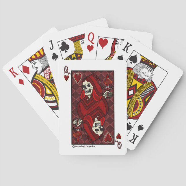 Jeu De Cartes Reine des Coeurs morte (dos)