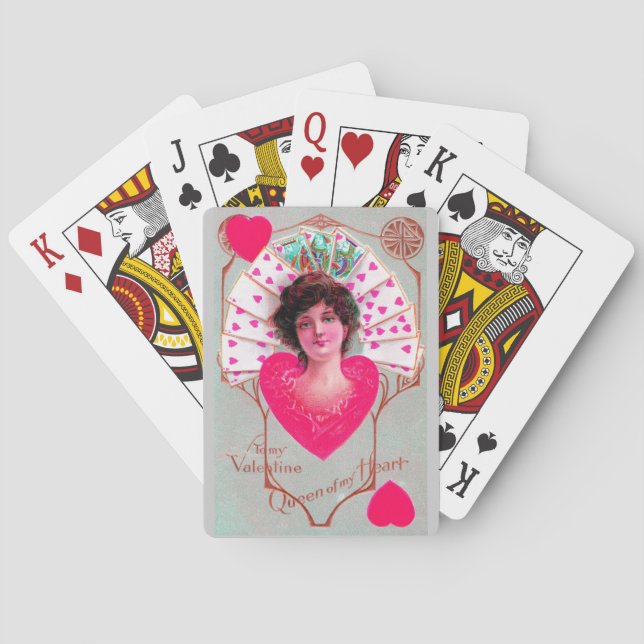 Jeu De Cartes REINE DES COEURS, Saint-Valentin (dos)
