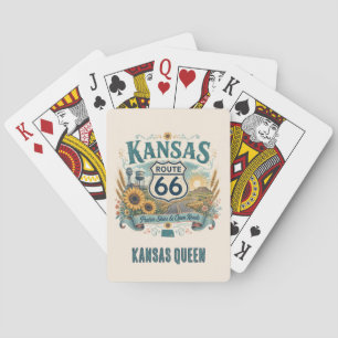 Jeu De Cartes Reine du Kansas Route 66 Nuit Bohème Américaine