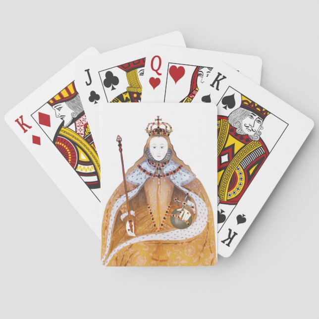 Jeu De Cartes Reine Elizabeth I - illustration historique (dos)