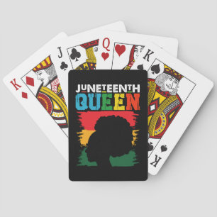 Jeu De Cartes Reine Juneteenth Fille Afro Noire Mélanine