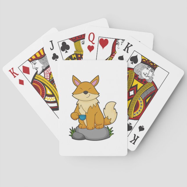 Jeu De Cartes Renard avec tasse de café (dos)