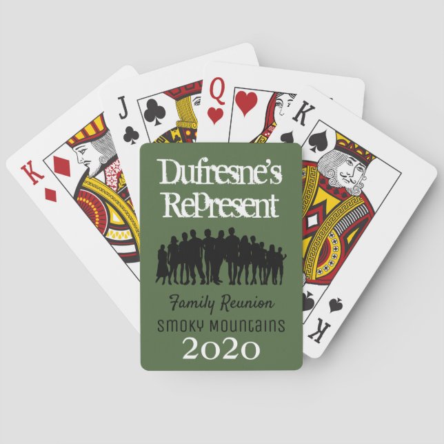 Jeu De Cartes Représenter la réunion de famille personnalisée (dos)