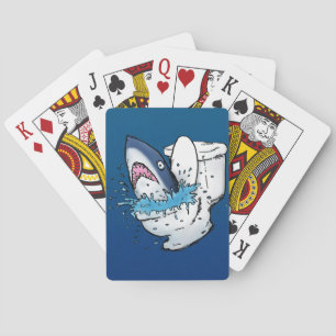 Jeu De Cartes Requin de toilette drôle bleu dessin animé