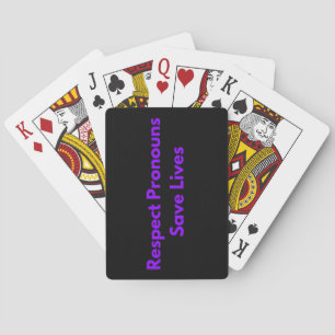 Jeu De Cartes Respect violet et noir Prononounes Sauver des vies