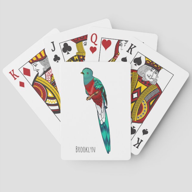 Jeu De Cartes Resplendent quetzal bird cartoon illustration  (dos)