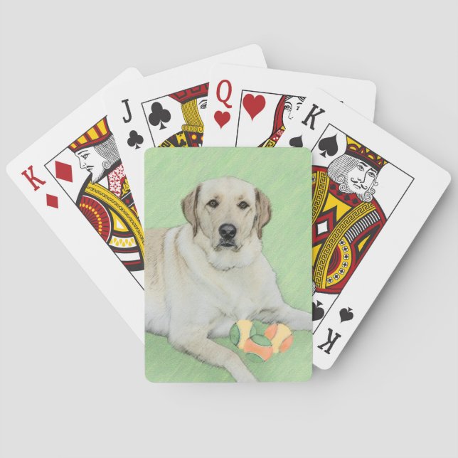Jeu De Cartes Retriever du Labrador jaune et balles de tennis Pe (dos)