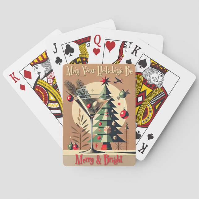 Jeu De Cartes Retro 50s Jet Set Noël Martini Arbre (dos)