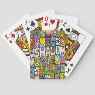 Jeu De Cartes Retro 60s Psychedelic Shalom LOVE Jouer des cartes
