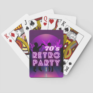 Jeu De Cartes Retro 80 s Disco Dance Party Neon Purple Funky