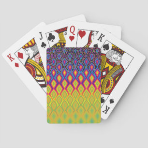 Jeu De Cartes Retro 90s Vibrant Neon couleur Motif Abstrait