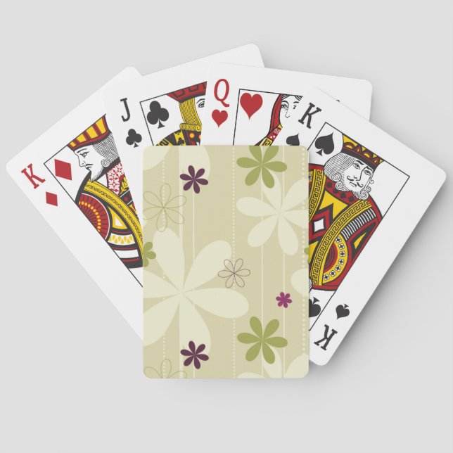 Jeu De Cartes Rétro arrière - plan floral (dos)