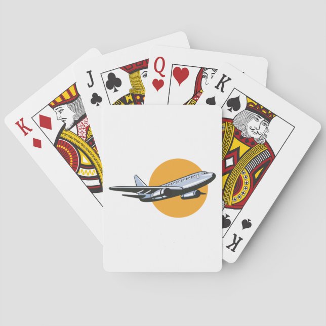 Jeu De Cartes Retro Avion Vintage Jet Voyage Design (dos)