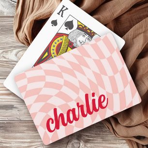 Jeu De Cartes Rétro damboard tourbillon clair rouge rose pâle