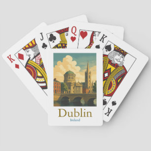 Jeu De Cartes Retro Dublin Irlande Voyage Vintage Art
