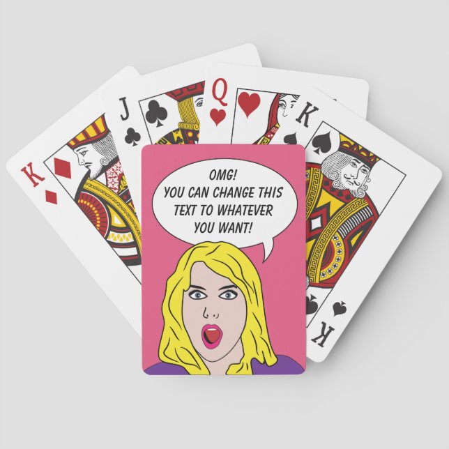 Jeu De Cartes RÉTRO FEMME avec VOS cartes de jeu faites sur (dos)