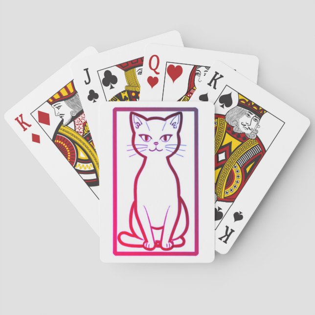Jeu De Cartes Retro Miami Cat - Mini Cartes de Jeu (dos)