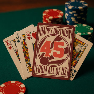 Jeu De Cartes Rétro Milieu du Siècle Moderne 45e Anniversaire