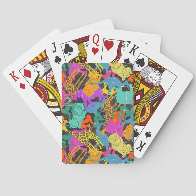 Jeu De Cartes Rétro motif animal de silhouettes (dos)