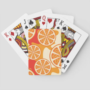 Jeu De Cartes Rétro motif orange d'agrume