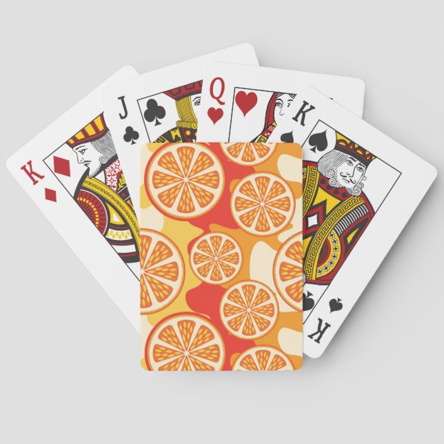 Jeu De Cartes Rétro Orange Citrus Pattern (dos)