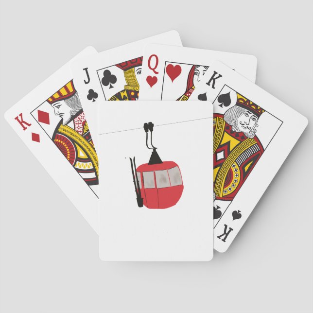 Jeu De Cartes Retro Red Ski Gondola Lift Personnalisé (dos)