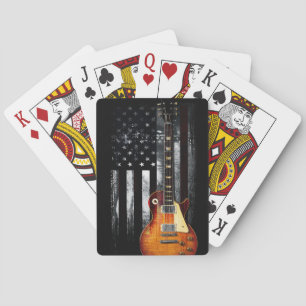Jeu De Cartes Retro Rock N Roll American Flag Guitare