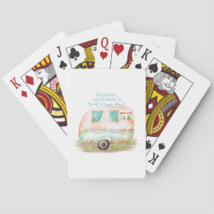 Jeu De Cartes Rétro scène vintage de caravane de campeur