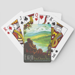 Jeu De Cartes Retro Space Travel Poster-Une mission de science d