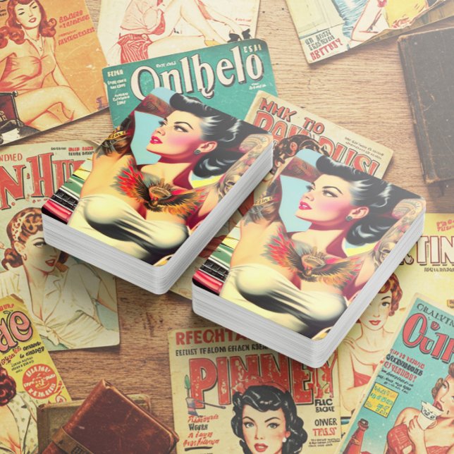 Jeu De Cartes Retro Tattooed Pin-up (Créateur téléchargé)