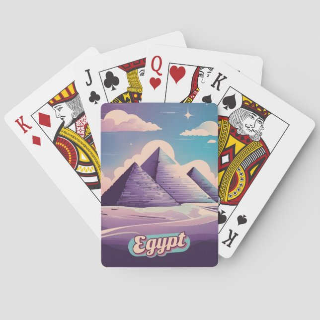 Jeu De Cartes Retro Travel 80s Synthwave Ancienne Égypte Pyramid (dos)