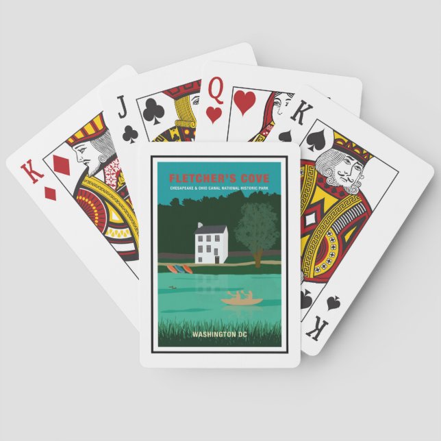 Jeu De Cartes Retro Travel Poster Fletcher's Cove Washington DC (dos)